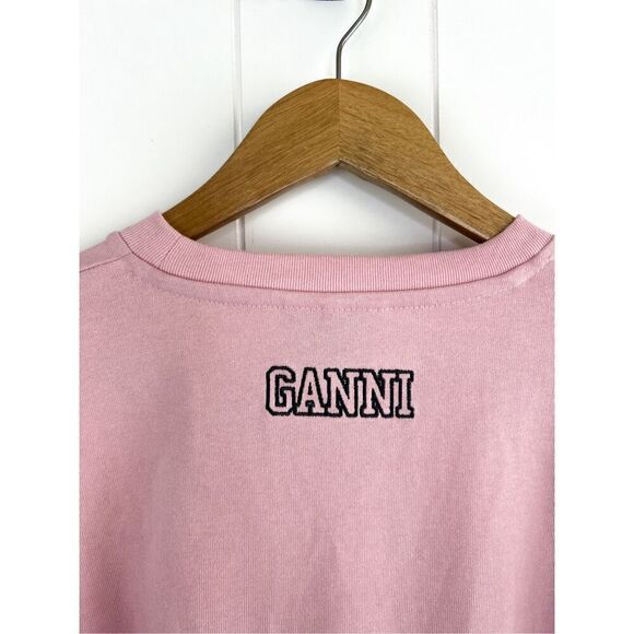 Ganni Software Recycled Cotton‎ Blend Jersey T Shirt Dress Lilac XS Oversized - Picture 5 of 12